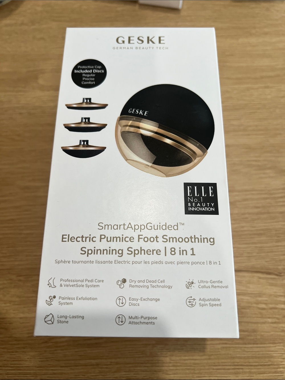 Electric Pumice Foot Smoothing Spinning Sphere - Black & Gold